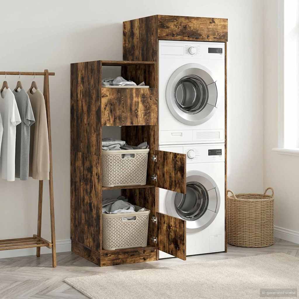 vidaXL Waskast Set met opslag met de deur 2 pcs Wit Bewerkt hout