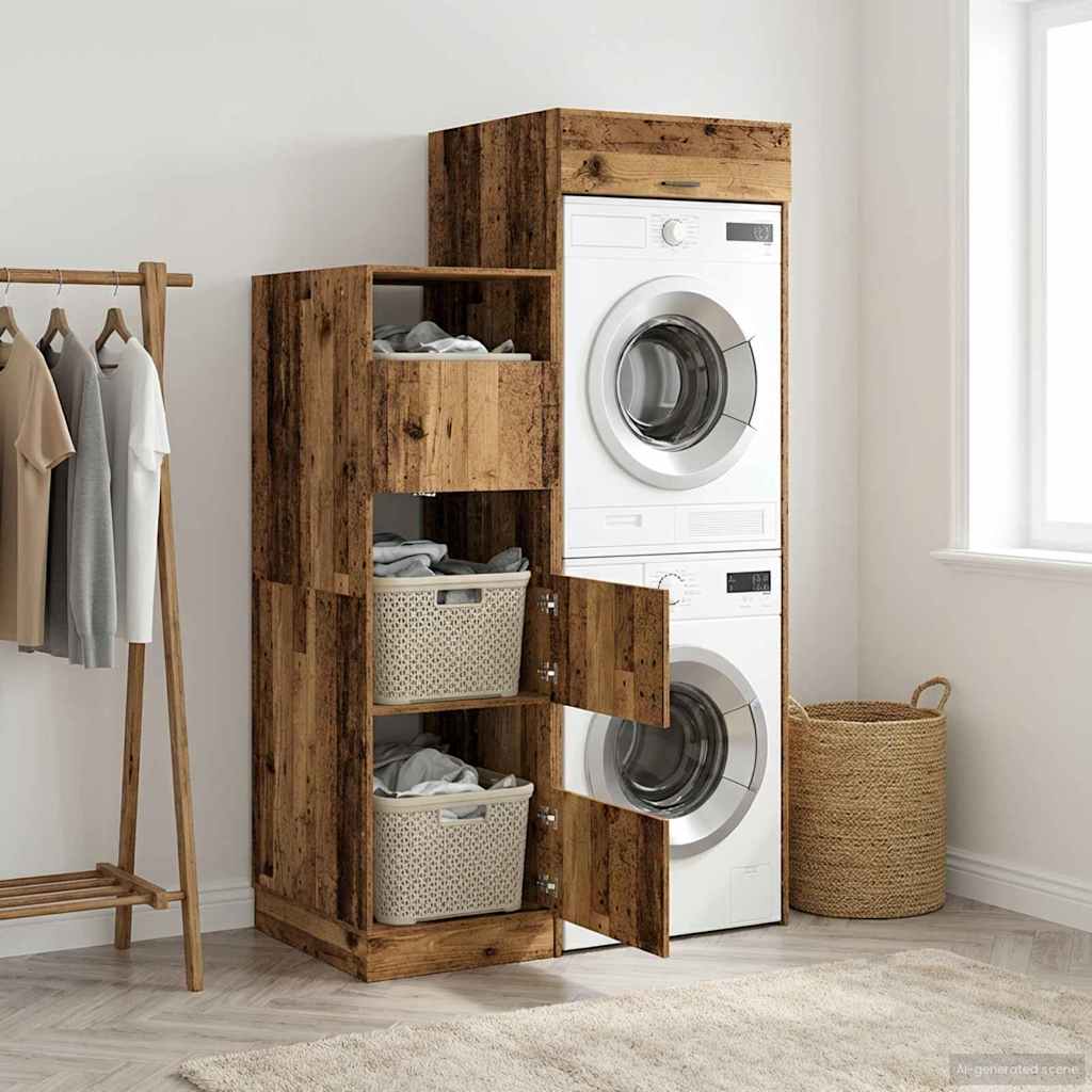 vidaXL Waskast Set met opslag met de deur 2 pcs Wit Bewerkt hout