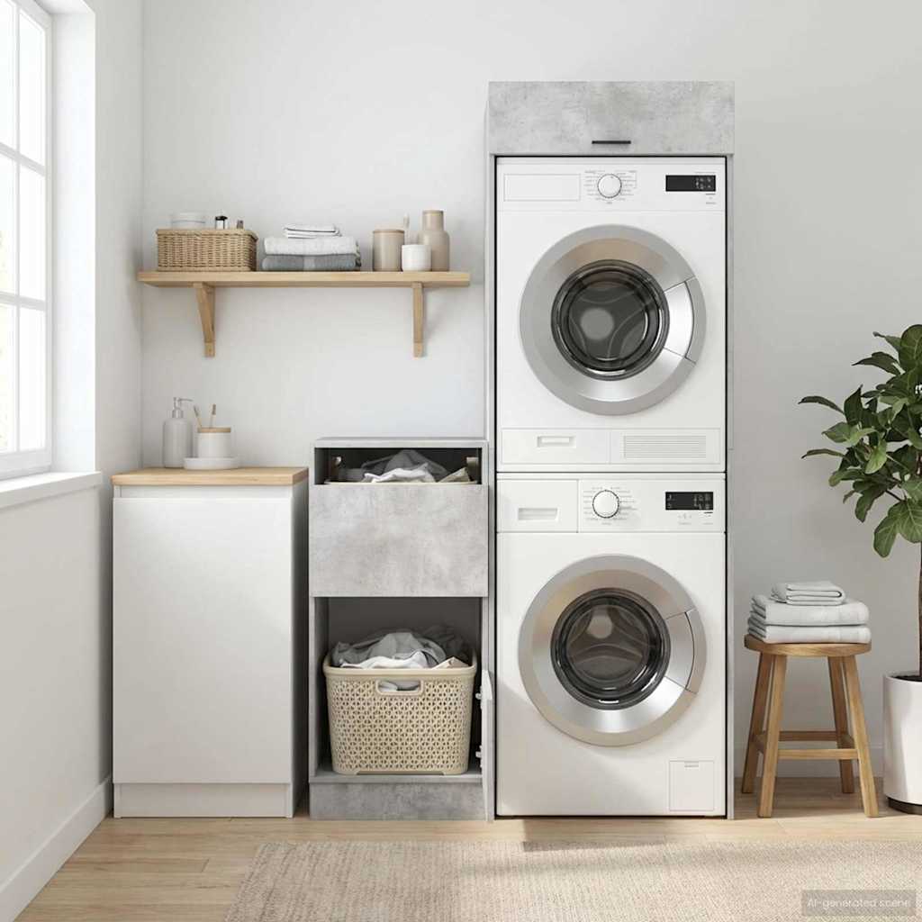 vidaXL Waskast Set met opslag met de deur 2 pcs Wit Bewerkt hout
