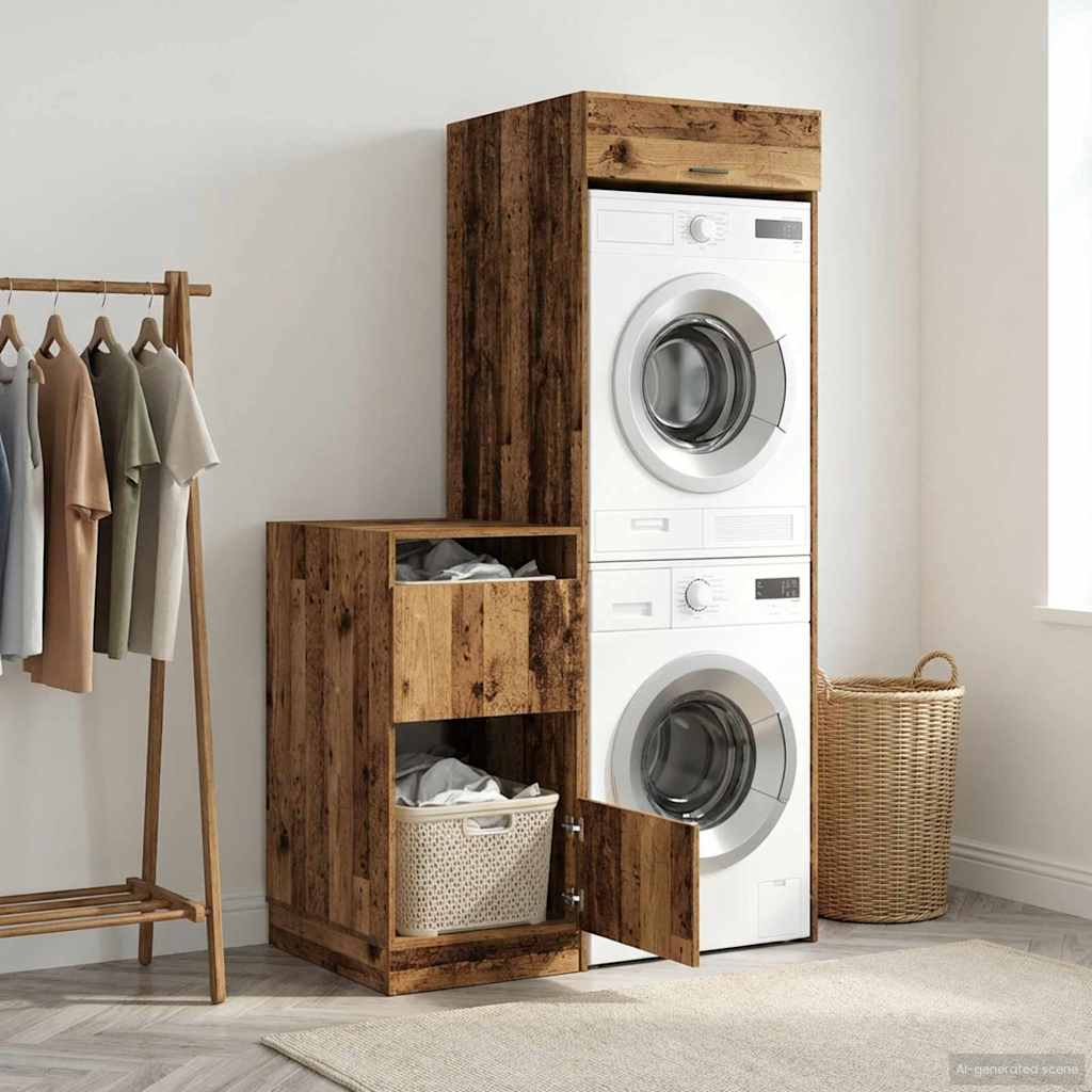 vidaXL Waskast Set met opslag met de deur 2 pcs Wit Bewerkt hout