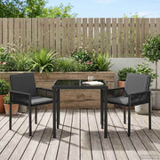 vidaXL Tuin eettafelset 7 st Zwart poly rattan