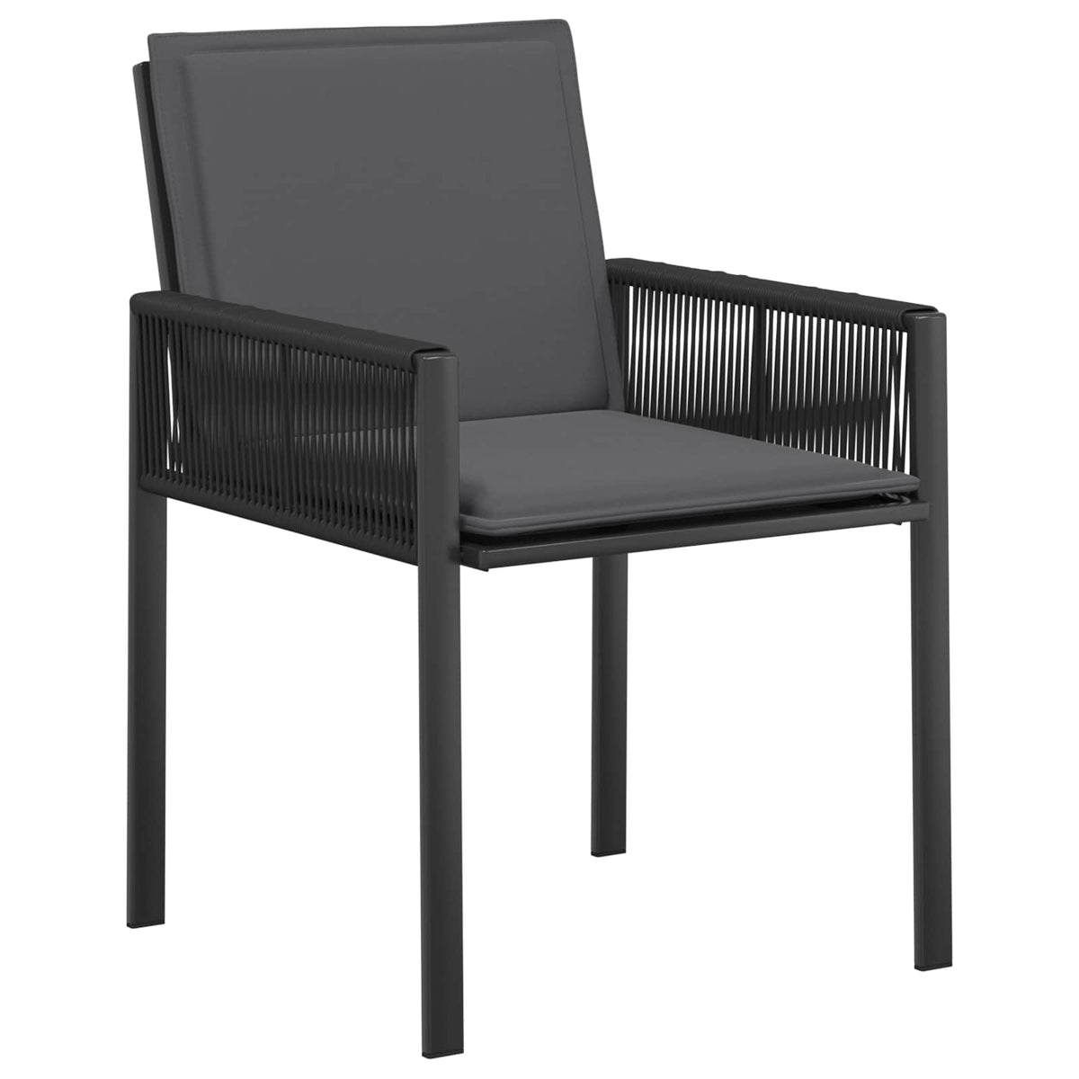 vidaXL Tuin eettafelset 7 st Zwart poly rattan
