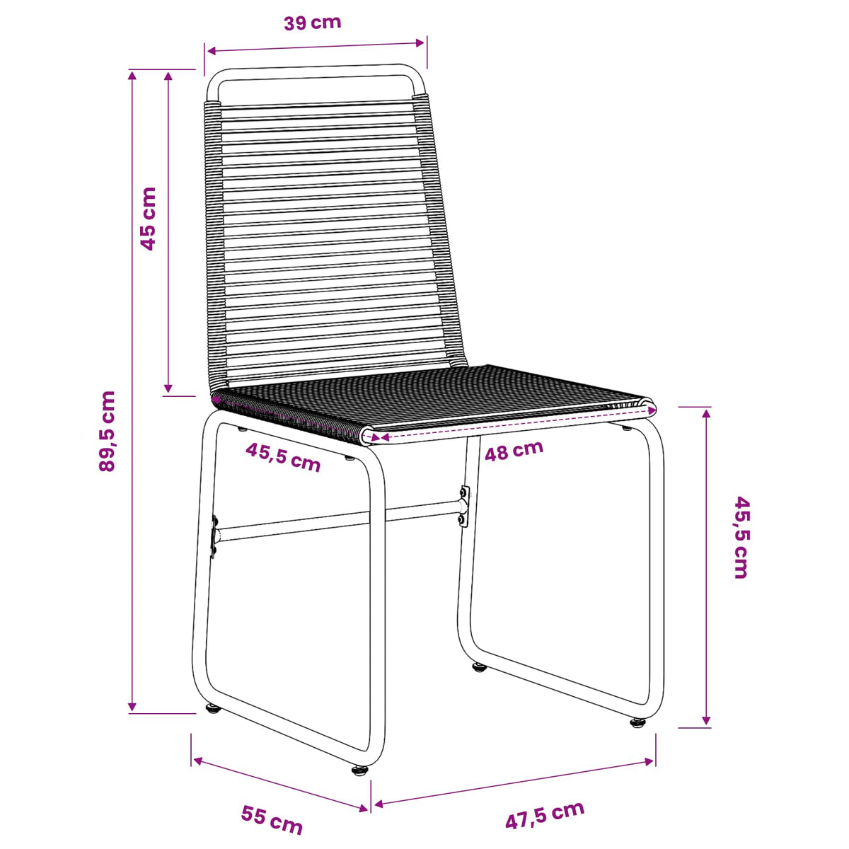 vidaXL Tuinset 3 st Zwart Metaal en Rotan