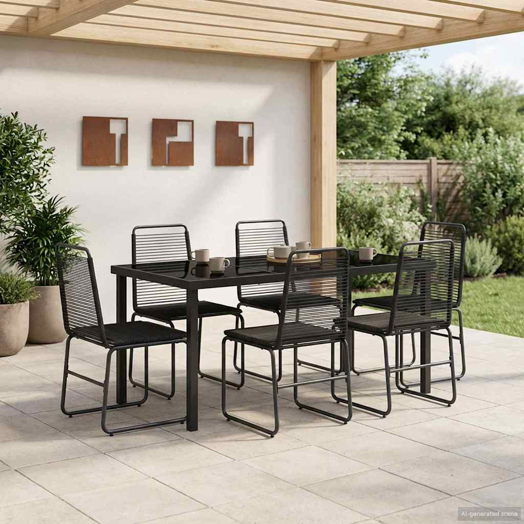 vidaXL Tuinset 3 st Zwart Metaal en Rotan