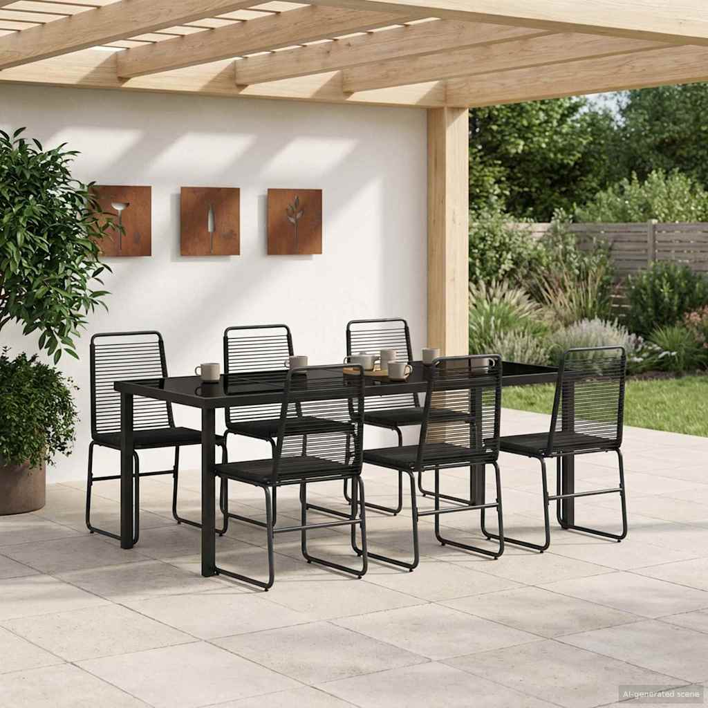 vidaXL Tuinset 3 st Zwart Metaal en Rotan