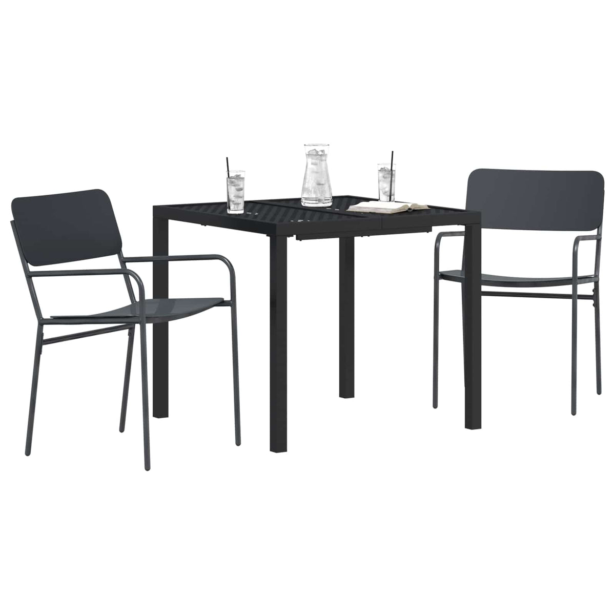 vidaXL Buitenmeubelset 3 st Antracietkleurig Staal