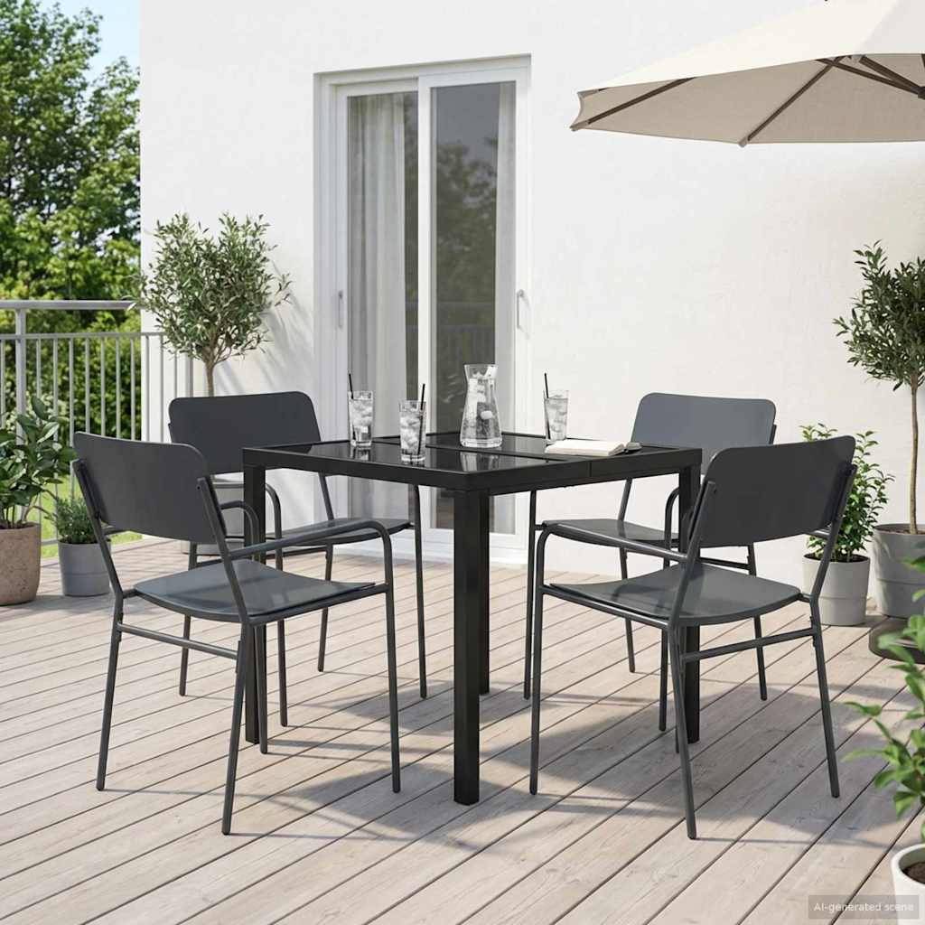 vidaXL Buitenmeubelset 3 st Antracietkleurig Staal