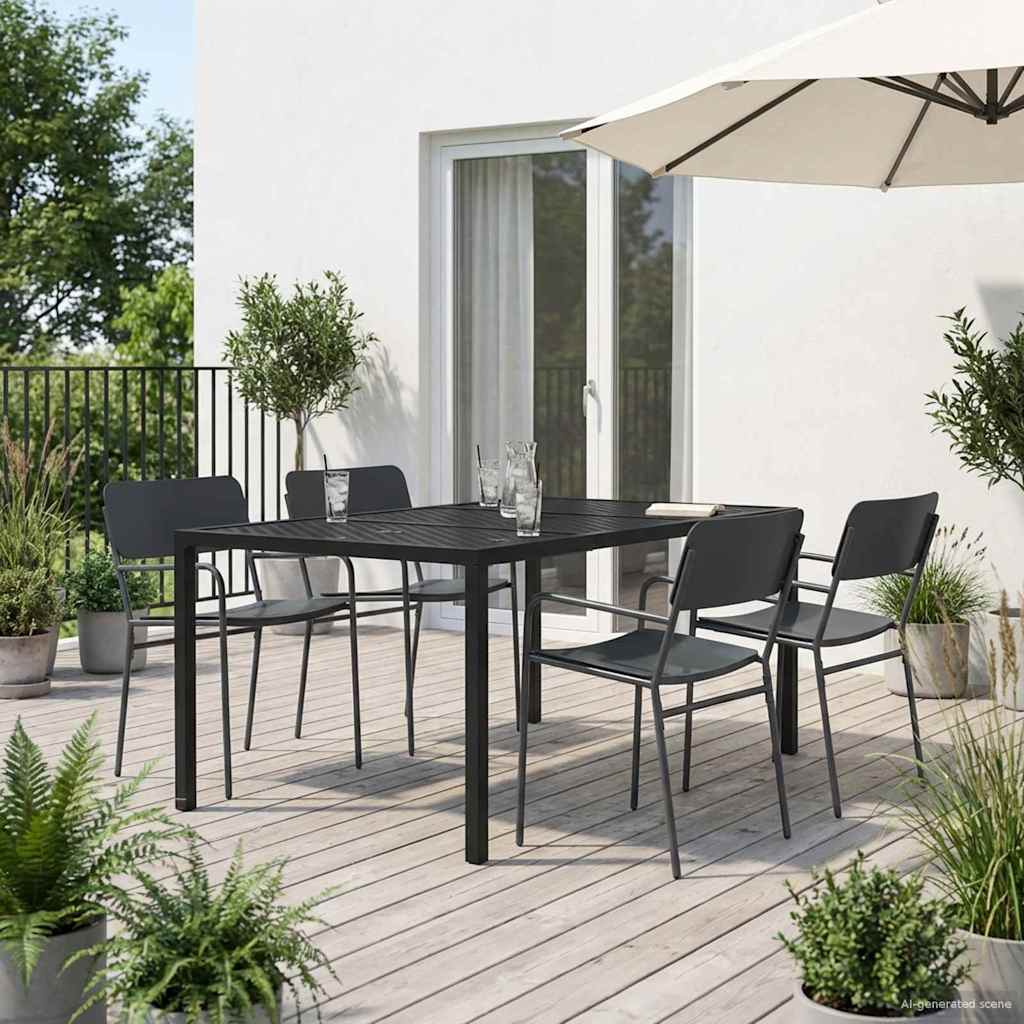 vidaXL Buitenmeubelset 3 st Antracietkleurig Staal