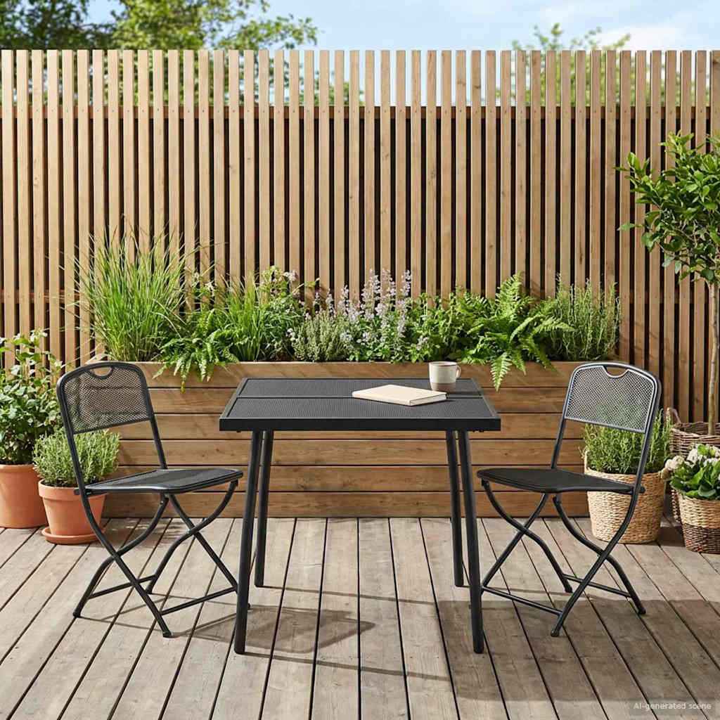 vidaXL Buitenmeubelset 5 pcs Antracietkleurig Ijzer en Staal