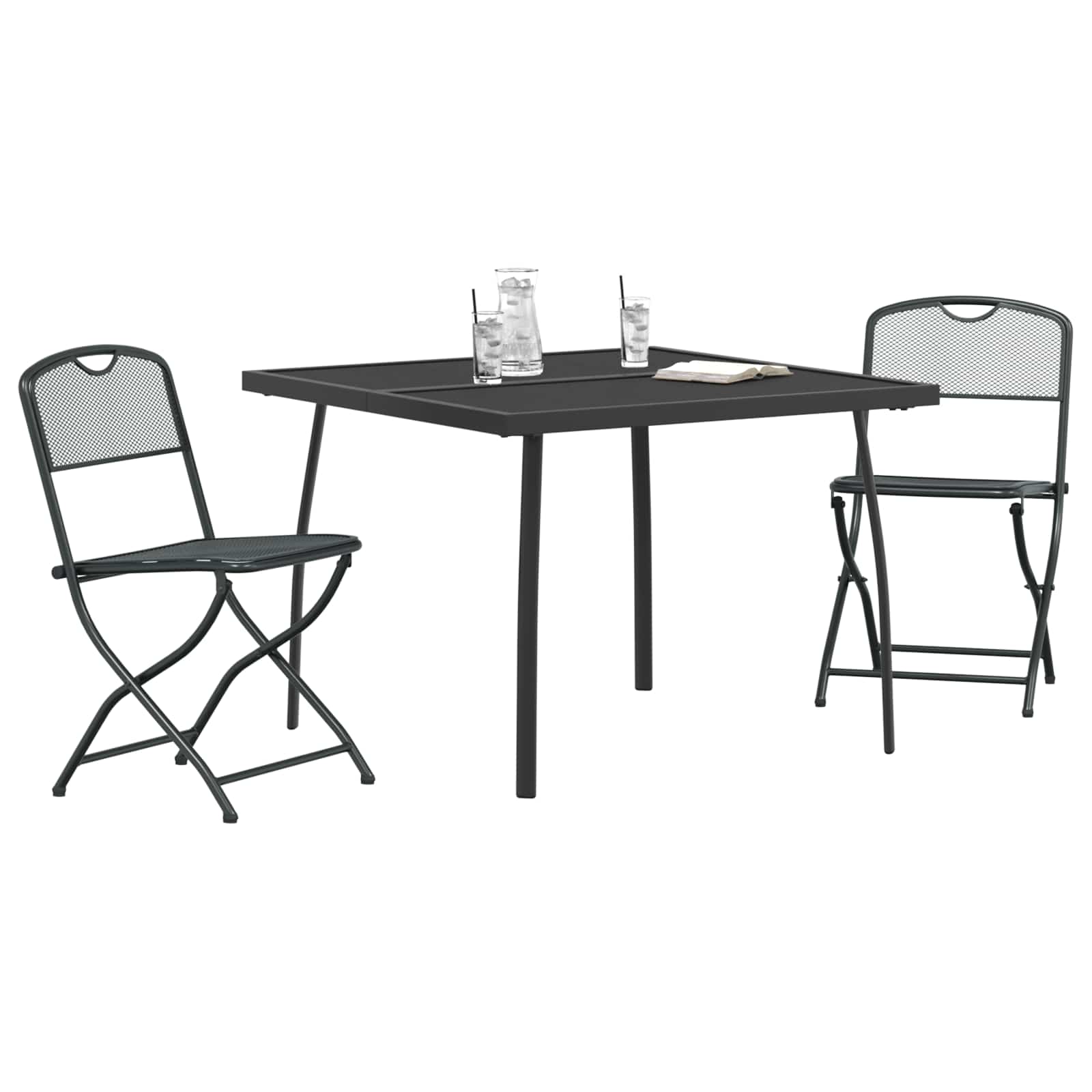vidaXL Buitenmeubelset 5 pcs Antracietkleurig Ijzer en Staal