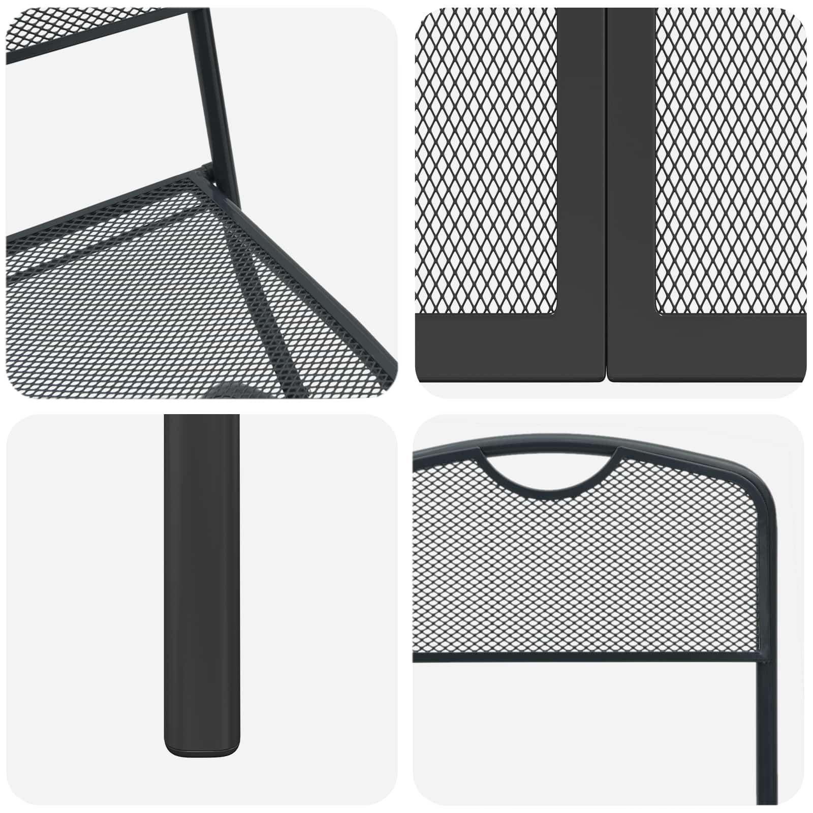 vidaXL Buitenmeubelset 5 pcs Antracietkleurig Ijzer en Staal