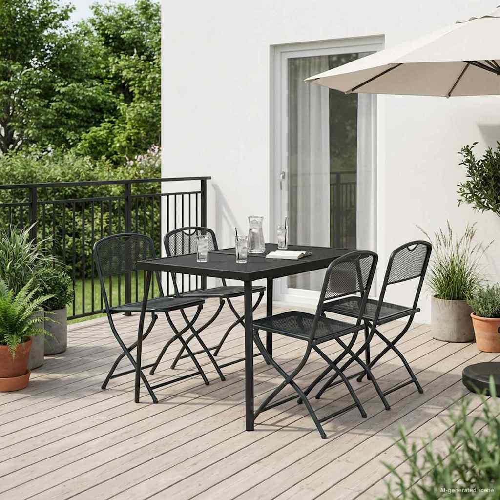vidaXL Buitenmeubelset 5 pcs Antracietkleurig Ijzer en Staal