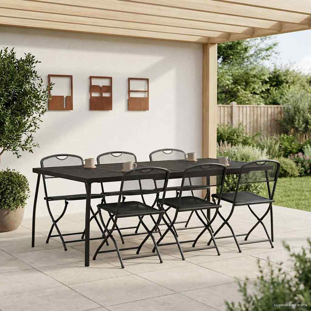 vidaXL Buitenmeubelset 5 pcs Antracietkleurig Ijzer en Staal