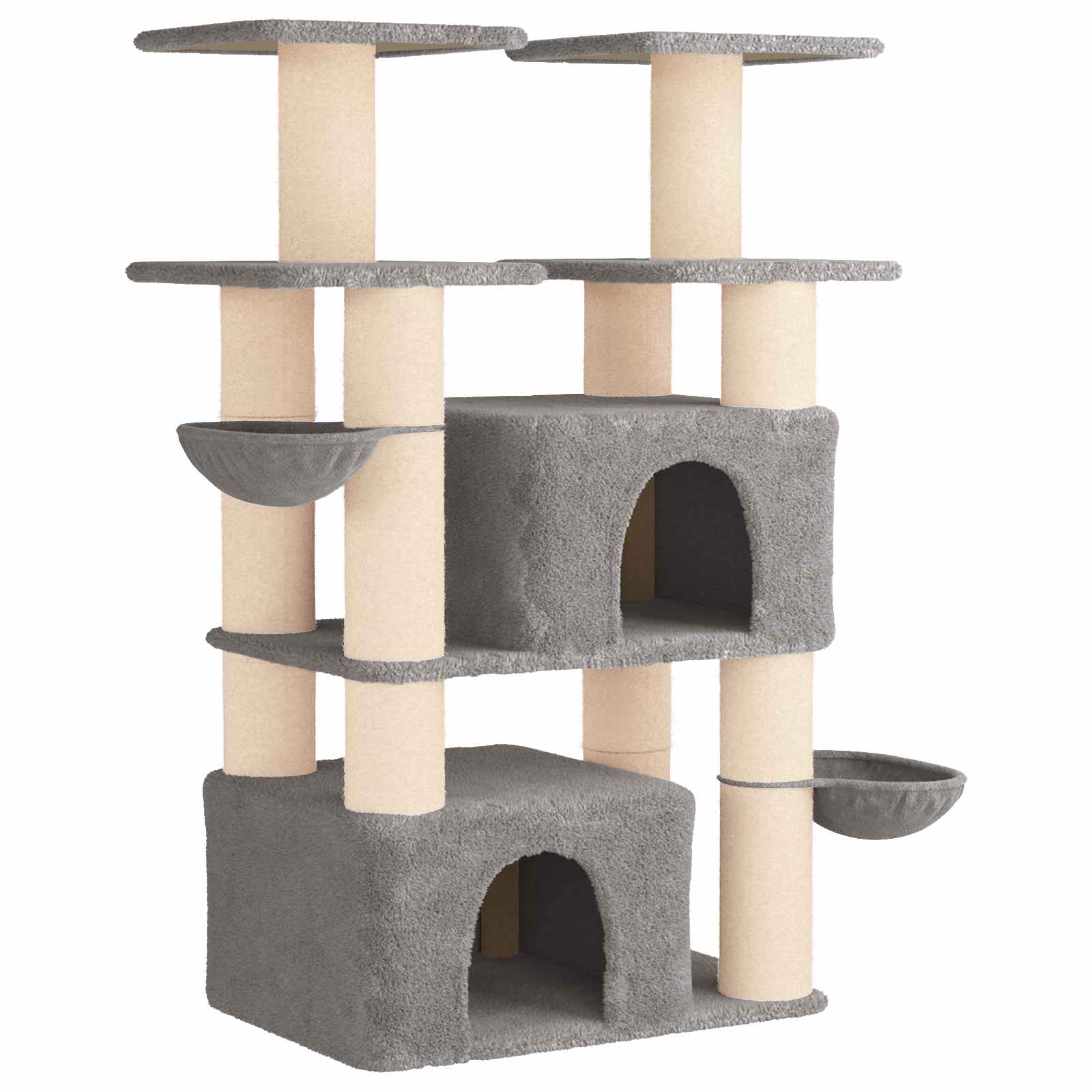 vidaXL Kattenboom met sisal krabpalen 2 st Lichtgrijs 147 cm