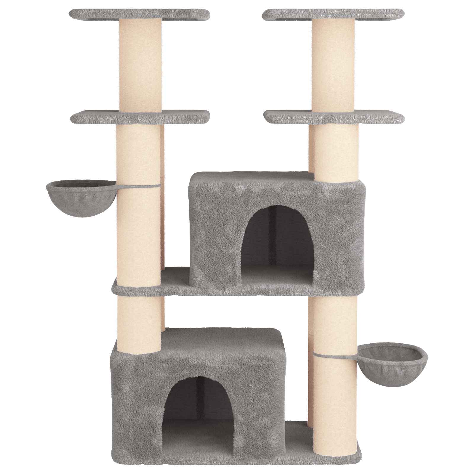 vidaXL Kattenboom met sisal krabpalen 2 st Lichtgrijs 147 cm