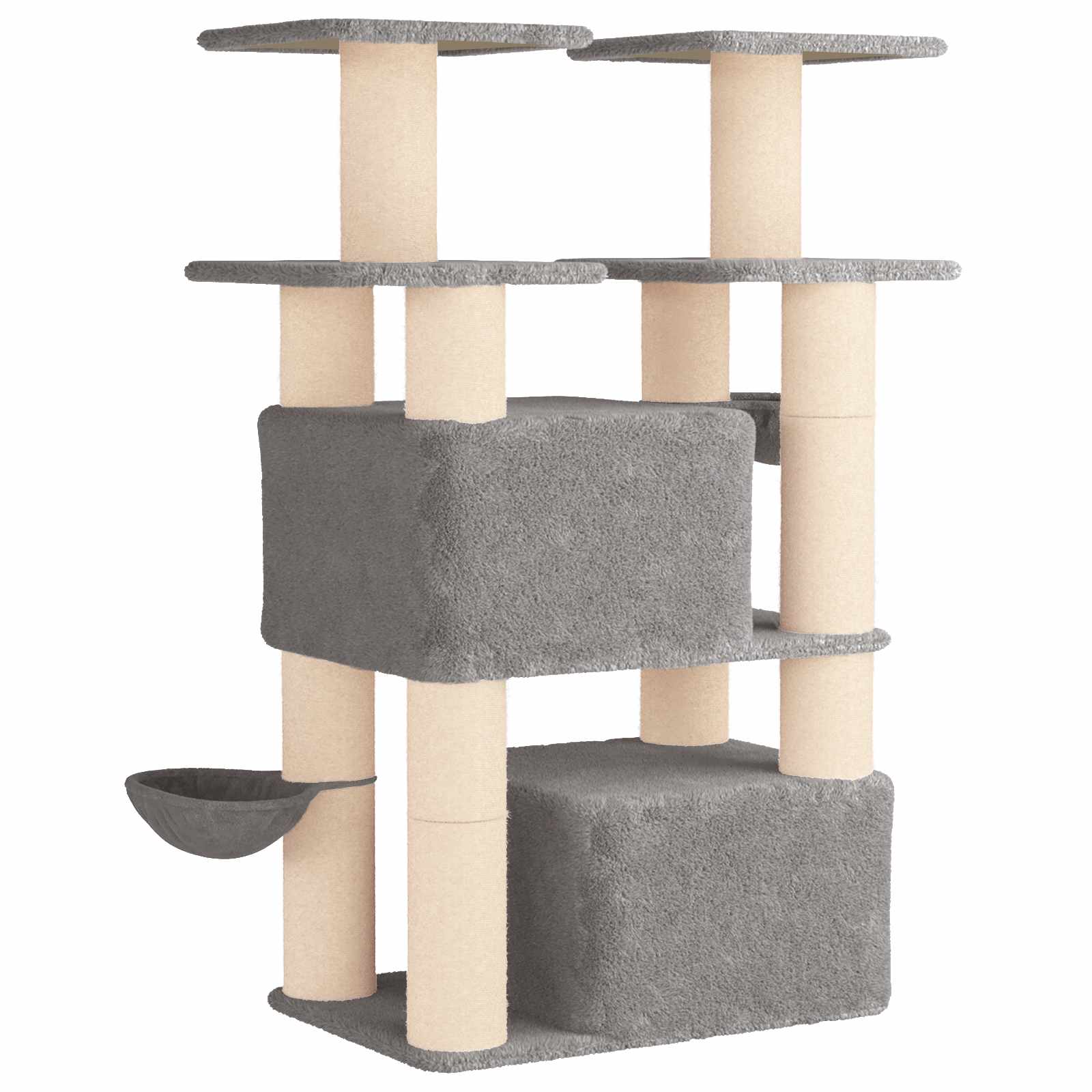 vidaXL Kattenboom met sisal krabpalen 2 st Lichtgrijs 147 cm