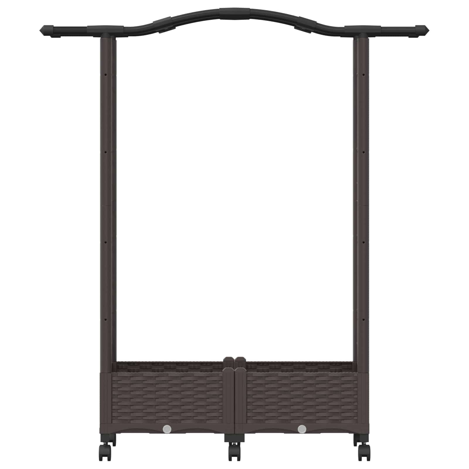 vidaXL Verhoogd Bed met Trellis en Dak Bruin 124 x 40 x 126 cm PP