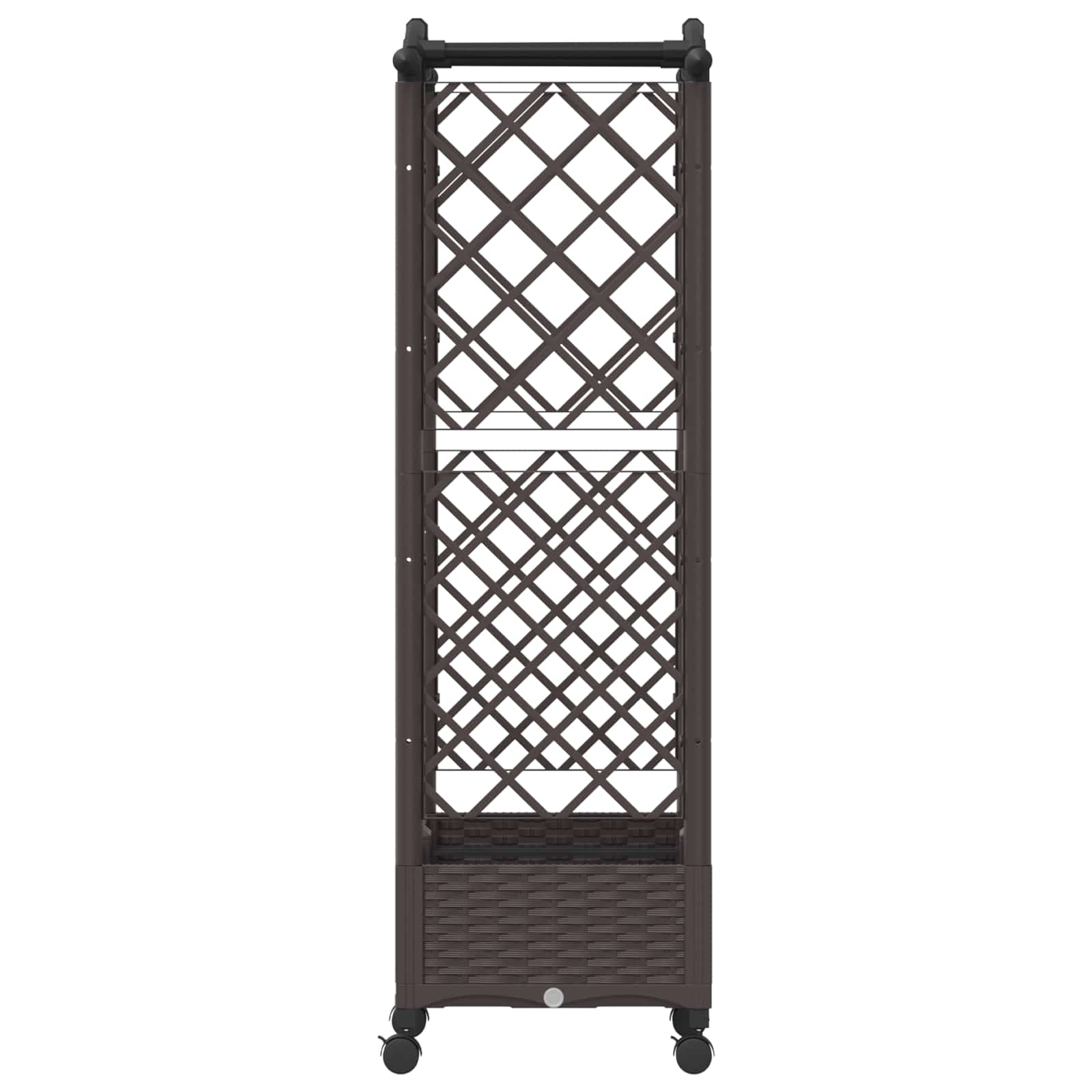 vidaXL Verhoogd Bed met Trellis en Dak Bruin 124 x 40 x 126 cm PP