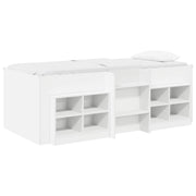 vidaXL Loft Bed Frame met Kast met plank 3 pcs Wit Bewerkt hout