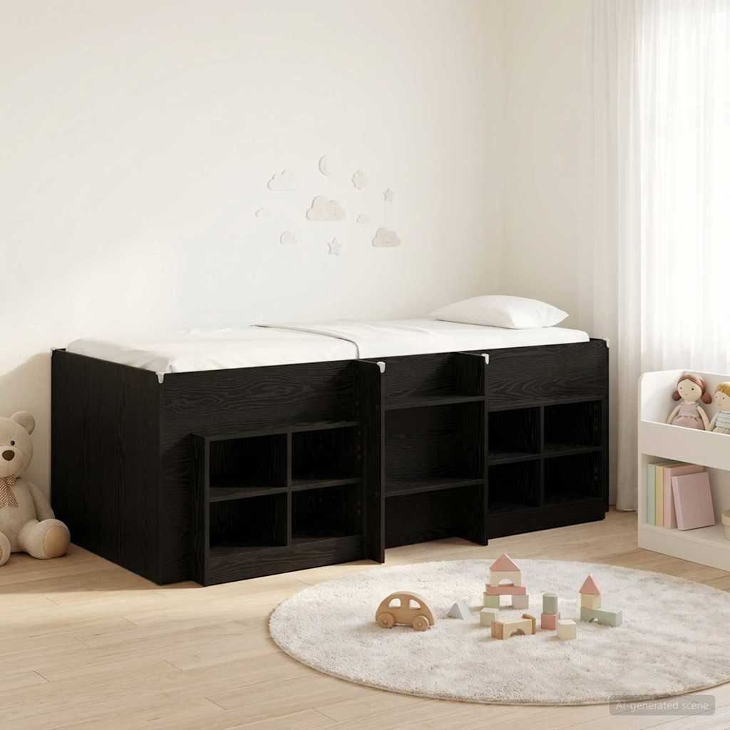 vidaXL Loft Bed Frame met Kast met plank 3 pcs Wit Bewerkt hout