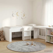 vidaXL Hoge Bed Frame met Bureau voor Kinderen Wit 80 x 200 cm