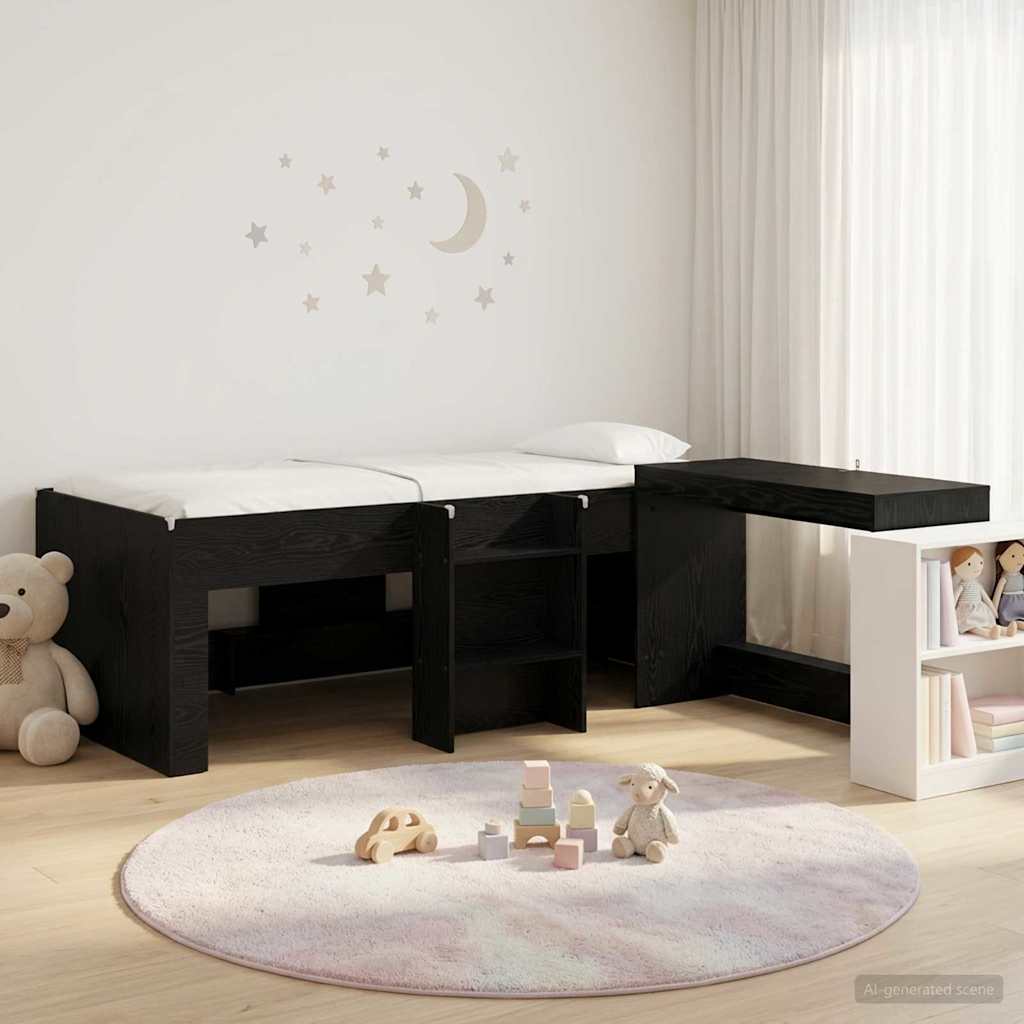 vidaXL Hoge Bed Frame met Bureau voor Kinderen Wit 80 x 200 cm