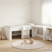 vidaXL Bedframe met Bureau Wit 90 x 200 cm Bewerkt hout