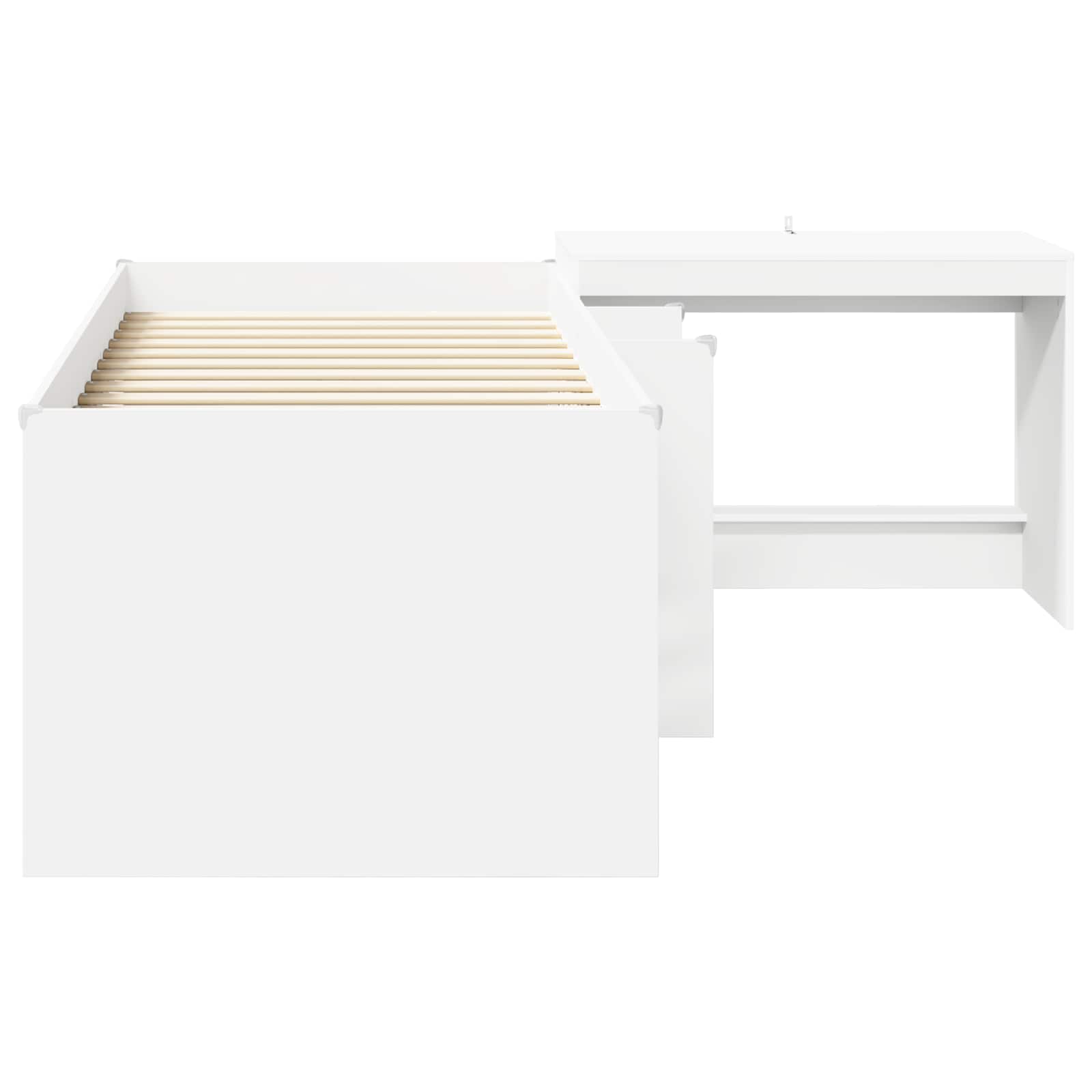 vidaXL Bedframe met Bureau Wit 90 x 200 cm Bewerkt hout