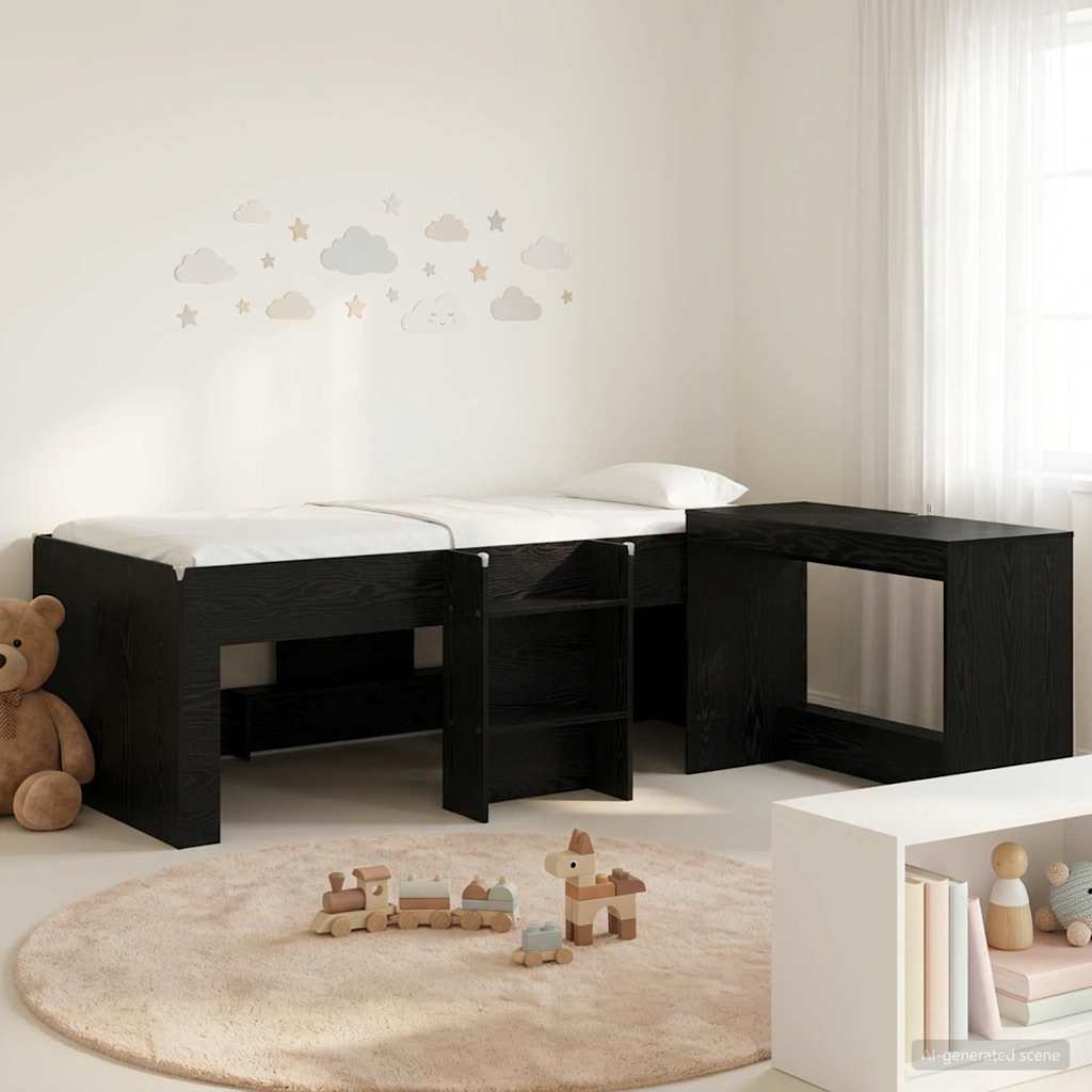 vidaXL Bedframe met Bureau Wit 90 x 200 cm Bewerkt hout