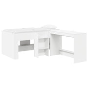 vidaXL Hoge Bed Frame met Bureau voor Kinderen Wit 80 x 160 cm