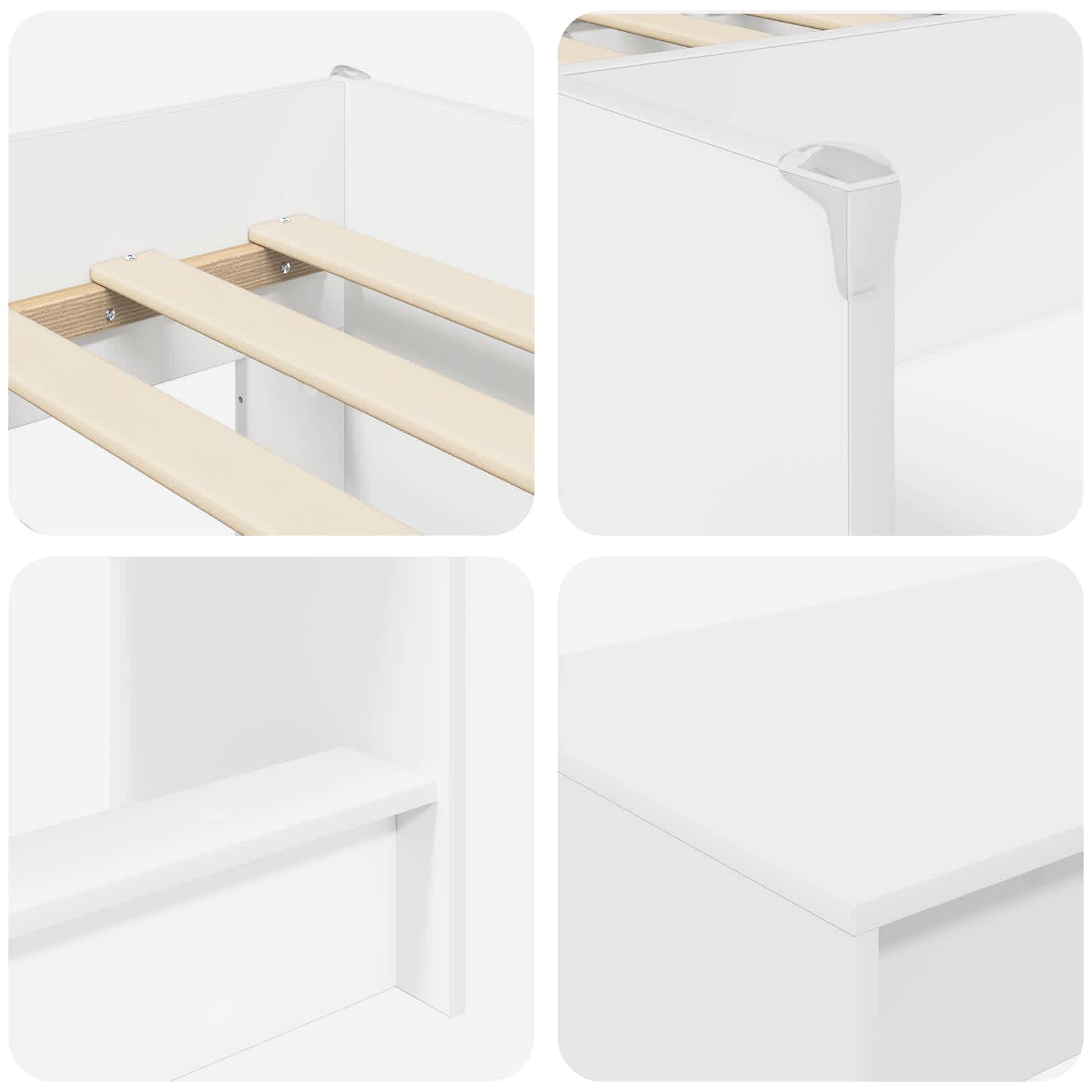 vidaXL Hoge Bed Frame met Bureau voor Kinderen Wit 90 x 190 cm