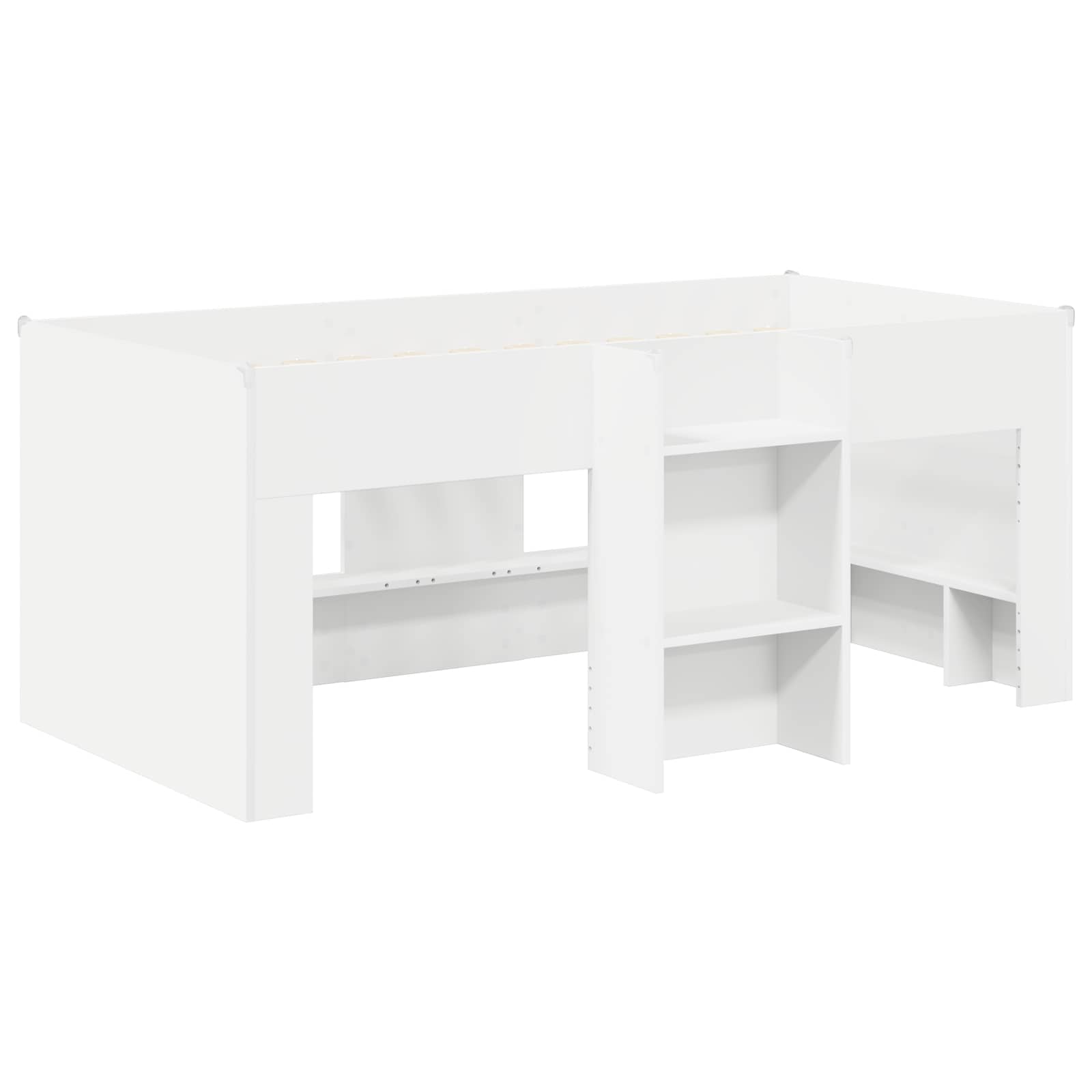 vidaXL Bed met Tunnel 4 pcs Wit en Lichtblauw Bewerkt hout
