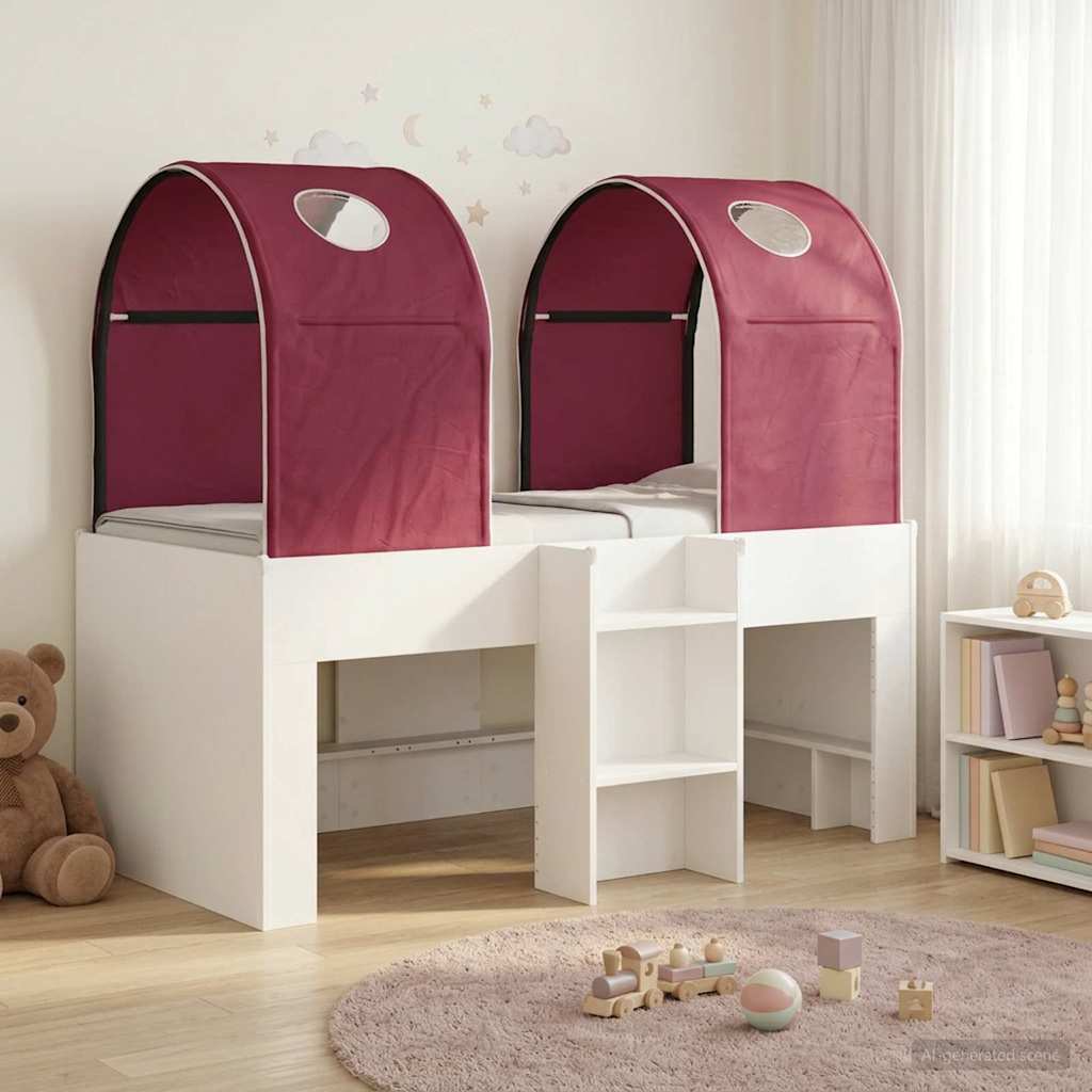 vidaXL Bed met Tunnel 4 pcs Wit en Lichtblauw Bewerkt hout