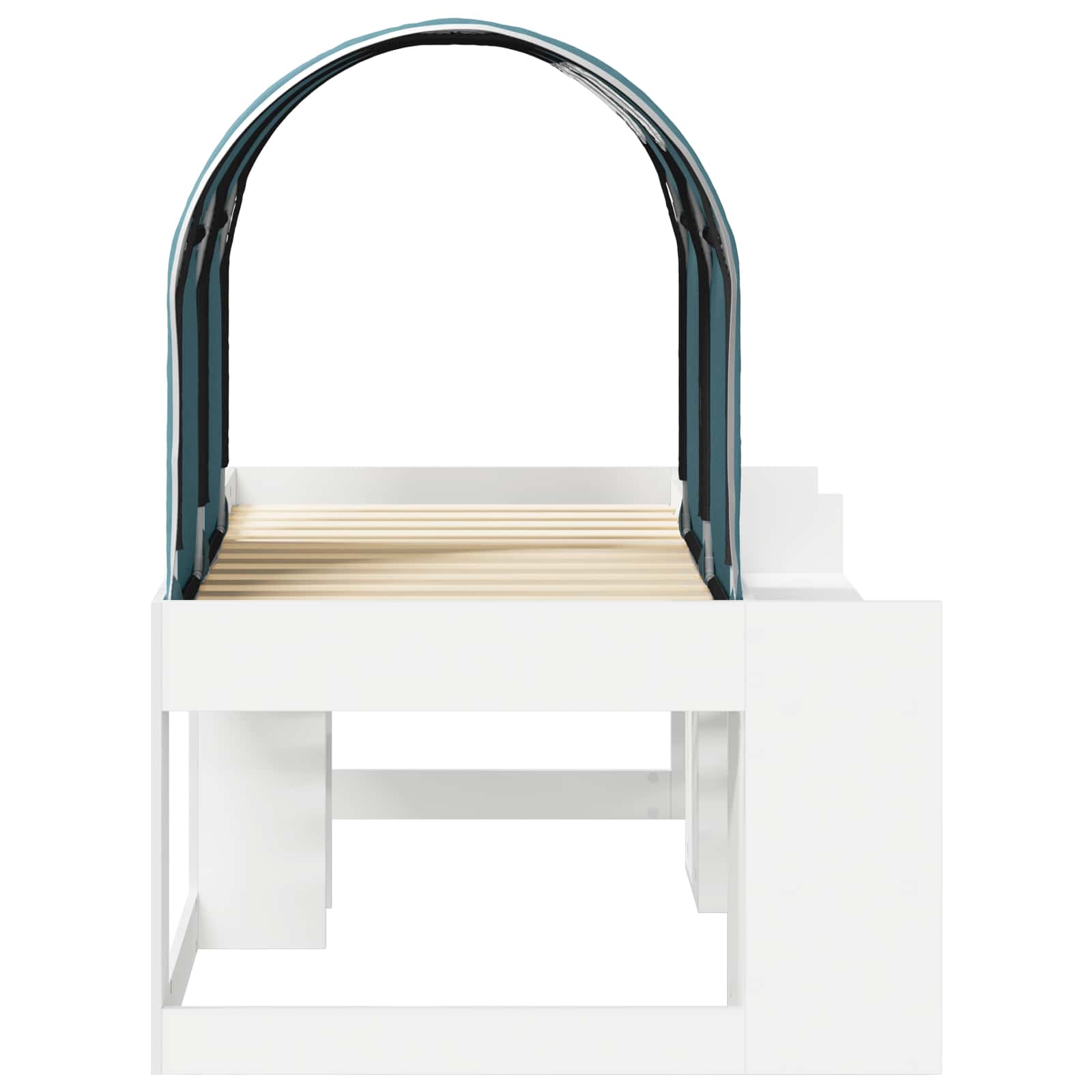 vidaXL Bed met Tunnel 4 pcs Wit en Lichtblauw Bewerkt hout