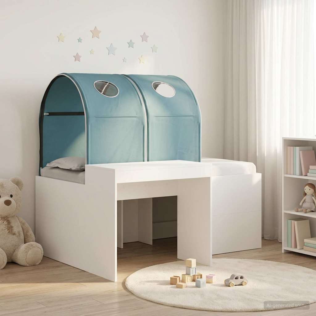 vidaXL Bed met Tunnel 4 pcs Artisian Eik en Lichtblauw Bewerkt hout