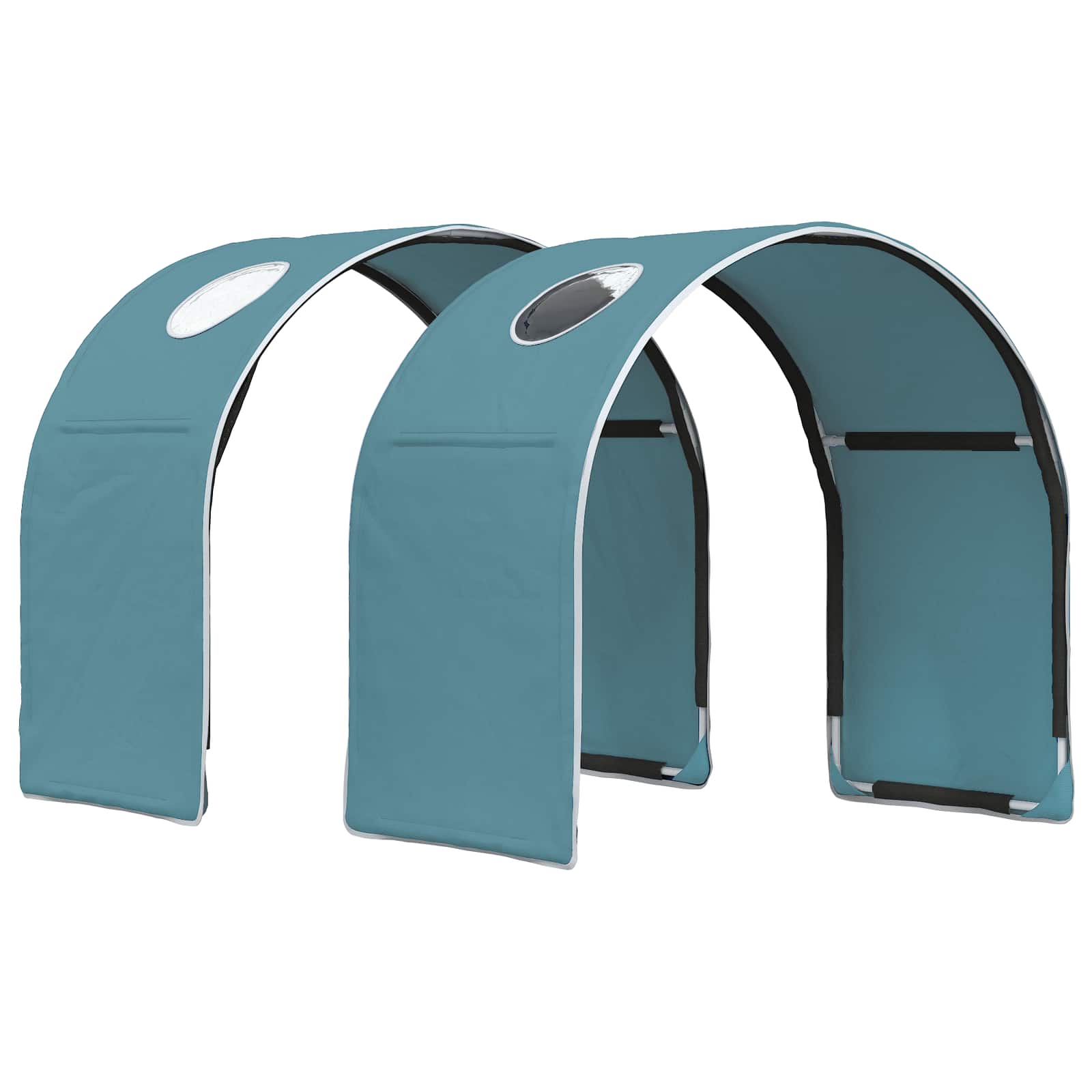 vidaXL Bed met Tunnel 4 pcs Artisian Eik en Lichtblauw Bewerkt hout