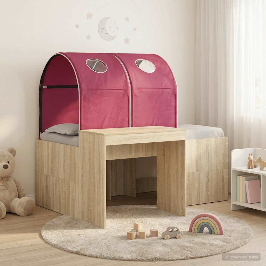 vidaXL Bed met Tunnel 4 pcs Artisian Eik en Lichtblauw Bewerkt hout