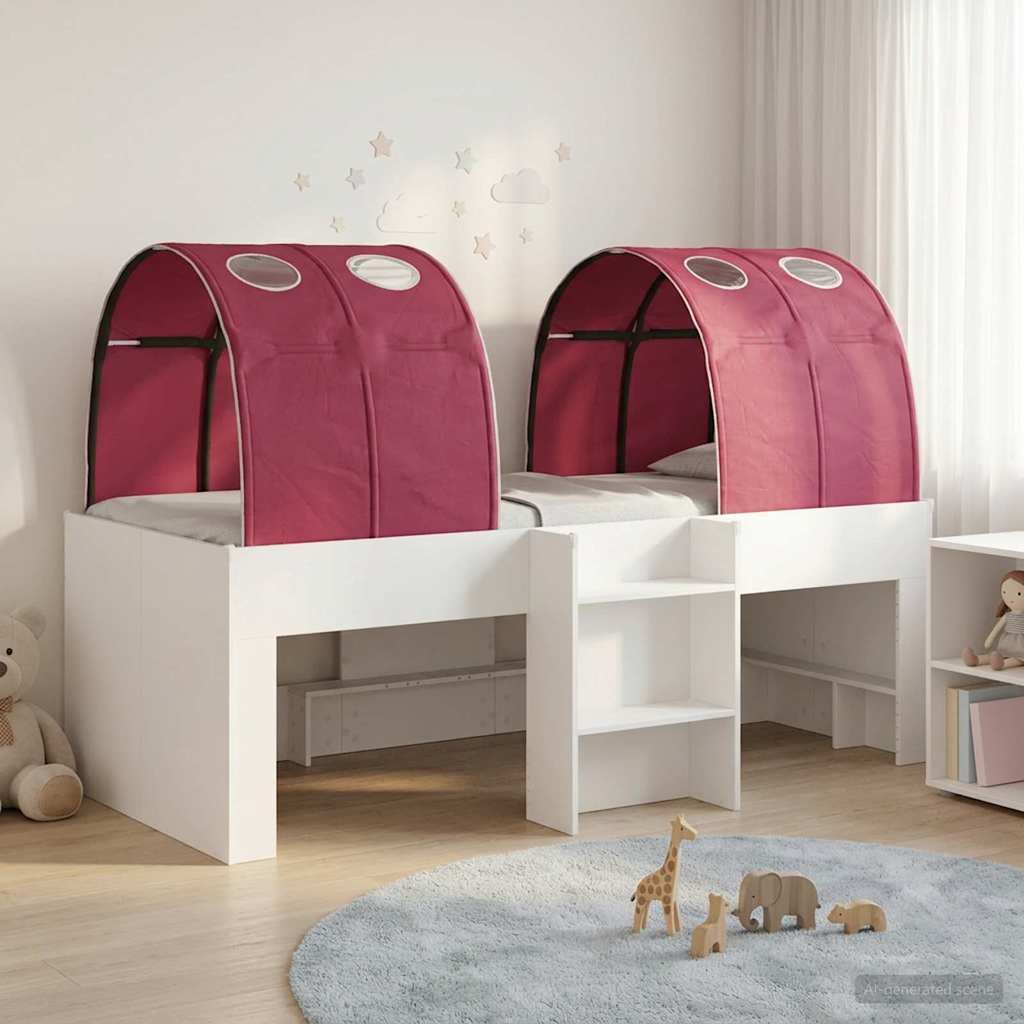 vidaXL Bed met Tunnel 4 pcs Wit en Lichtblauw Bewerkt hout