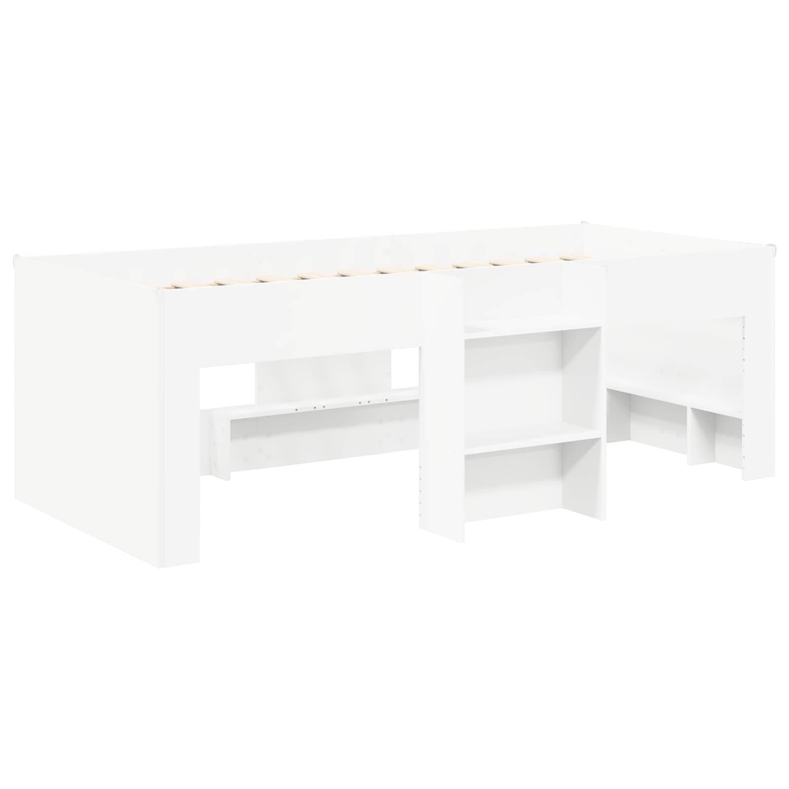 vidaXL Hoge Bed Frame voor Kids met Tunnel Wit en Lichtblauw