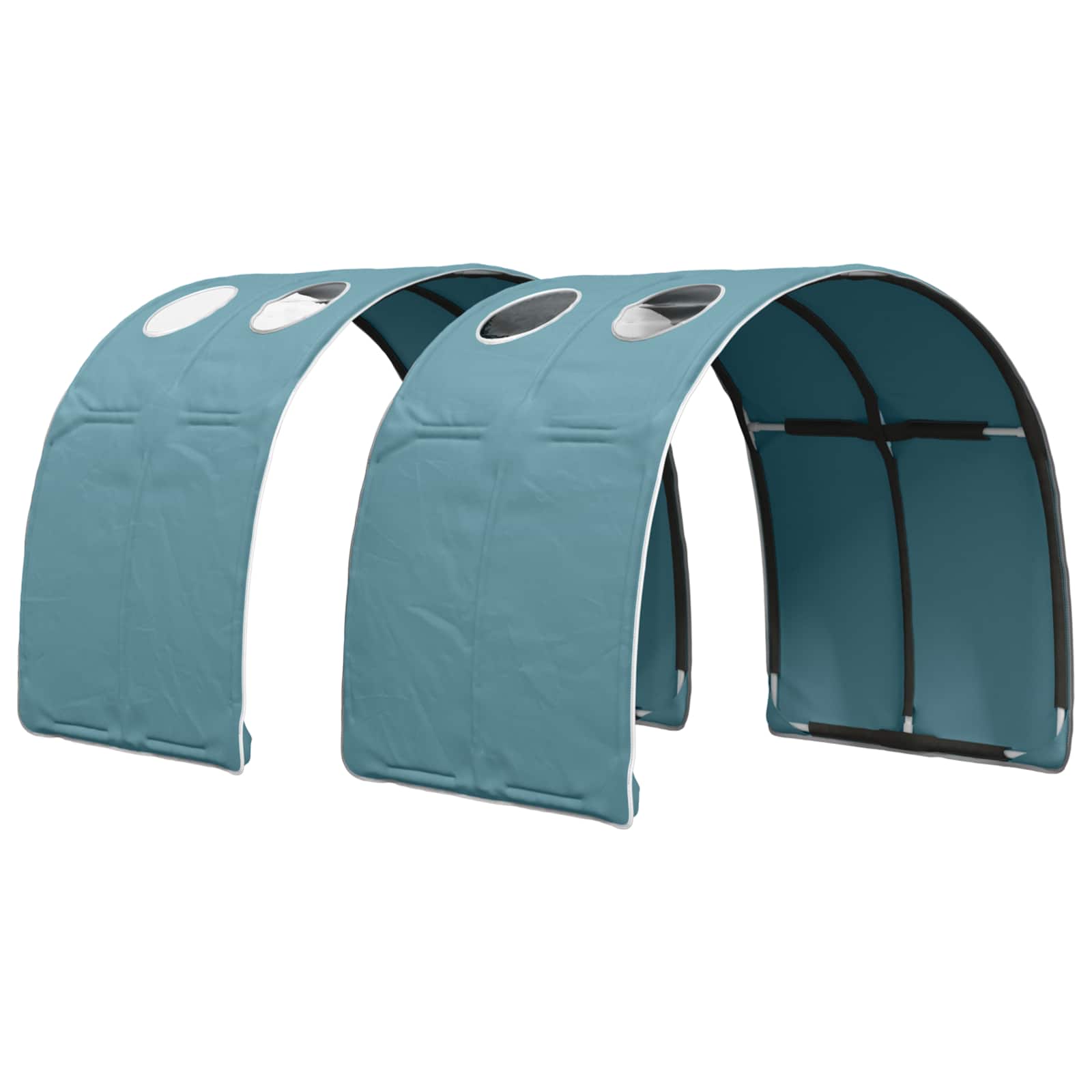 vidaXL Hoge Bed Frame voor Kids met Tunnel Wit en Lichtblauw