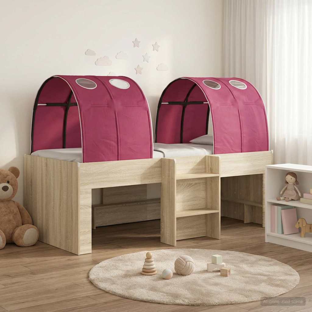 vidaXL Hoge Bed Frame voor Kids met Tunnel Wit en Lichtblauw
