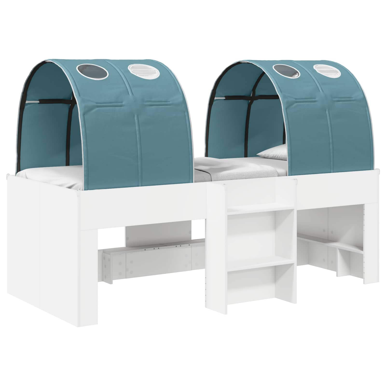 vidaXL Bed met Tunnel 4 pcs Wit en zwart Bewerkt hout