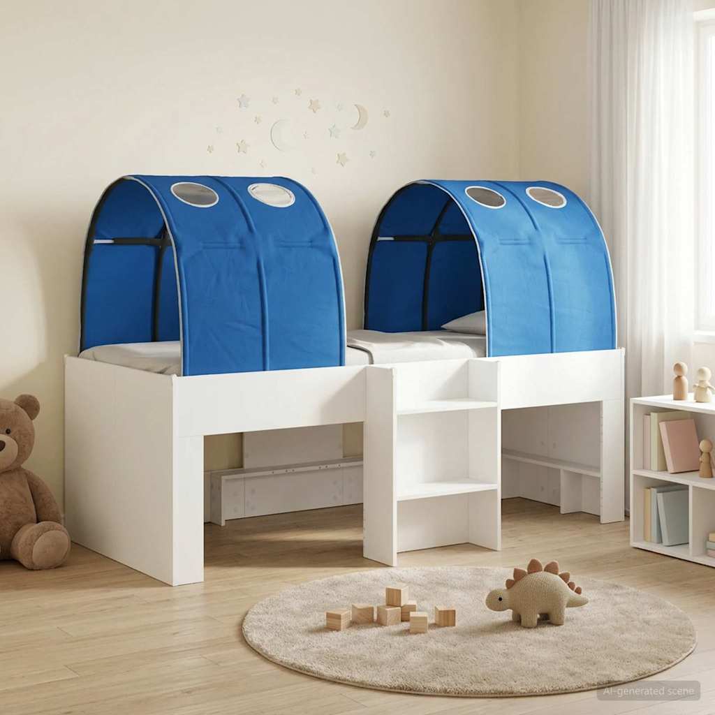 vidaXL Bed met Tunnel 4 pcs Wit en zwart Bewerkt hout