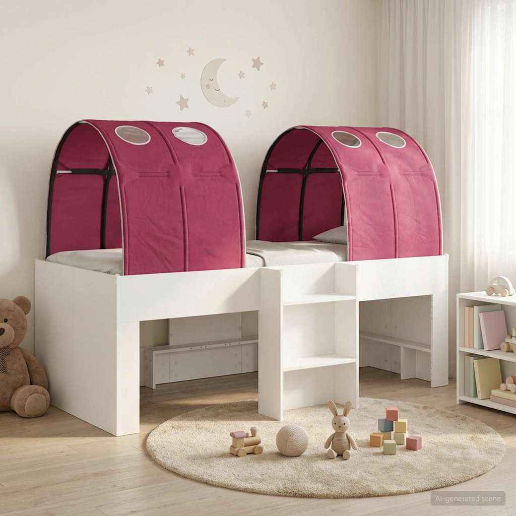 vidaXL Bed met Tunnel 4 pcs Wit en zwart Bewerkt hout