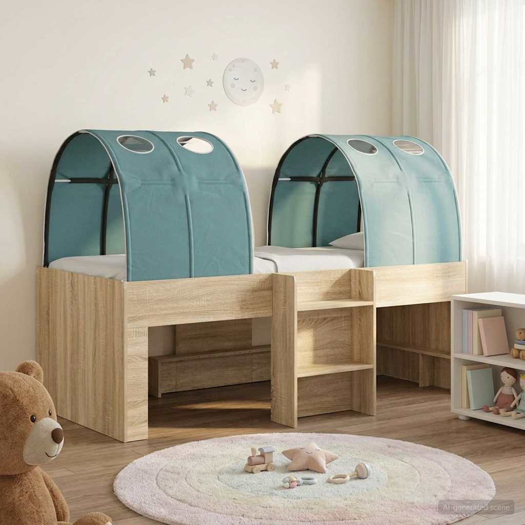 vidaXL Bed met Tunnel 4 pcs Wit en zwart Bewerkt hout