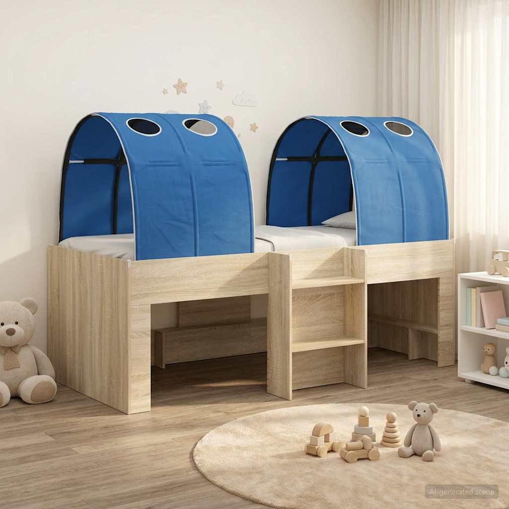 vidaXL Bed met Tunnel 4 pcs Wit en zwart Bewerkt hout