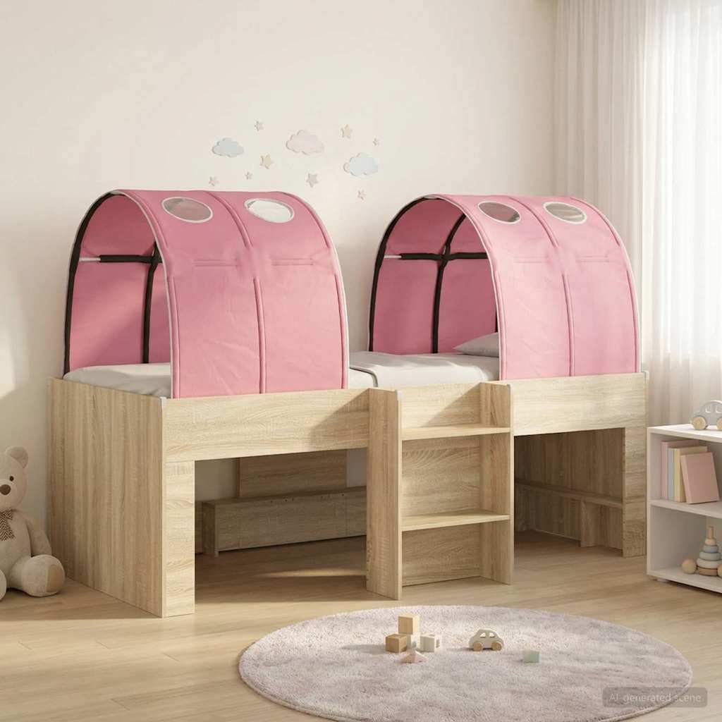 vidaXL Bed met Tunnel 4 pcs Wit en zwart Bewerkt hout
