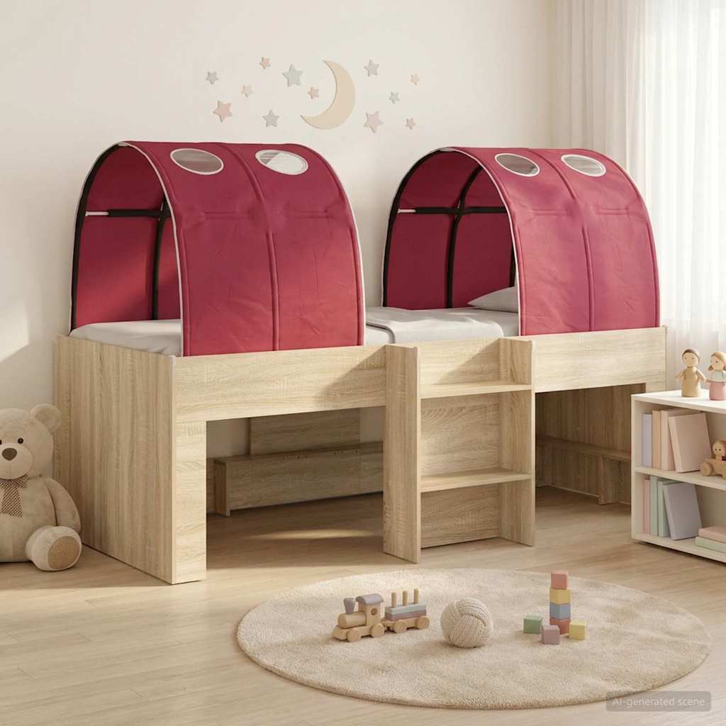 vidaXL Bed met Tunnel 4 pcs Wit en zwart Bewerkt hout