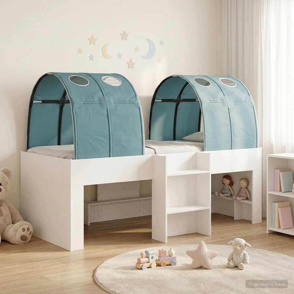 vidaXL Bed met Tunnel 4 pcs Wit en Roze Bewerkt hout