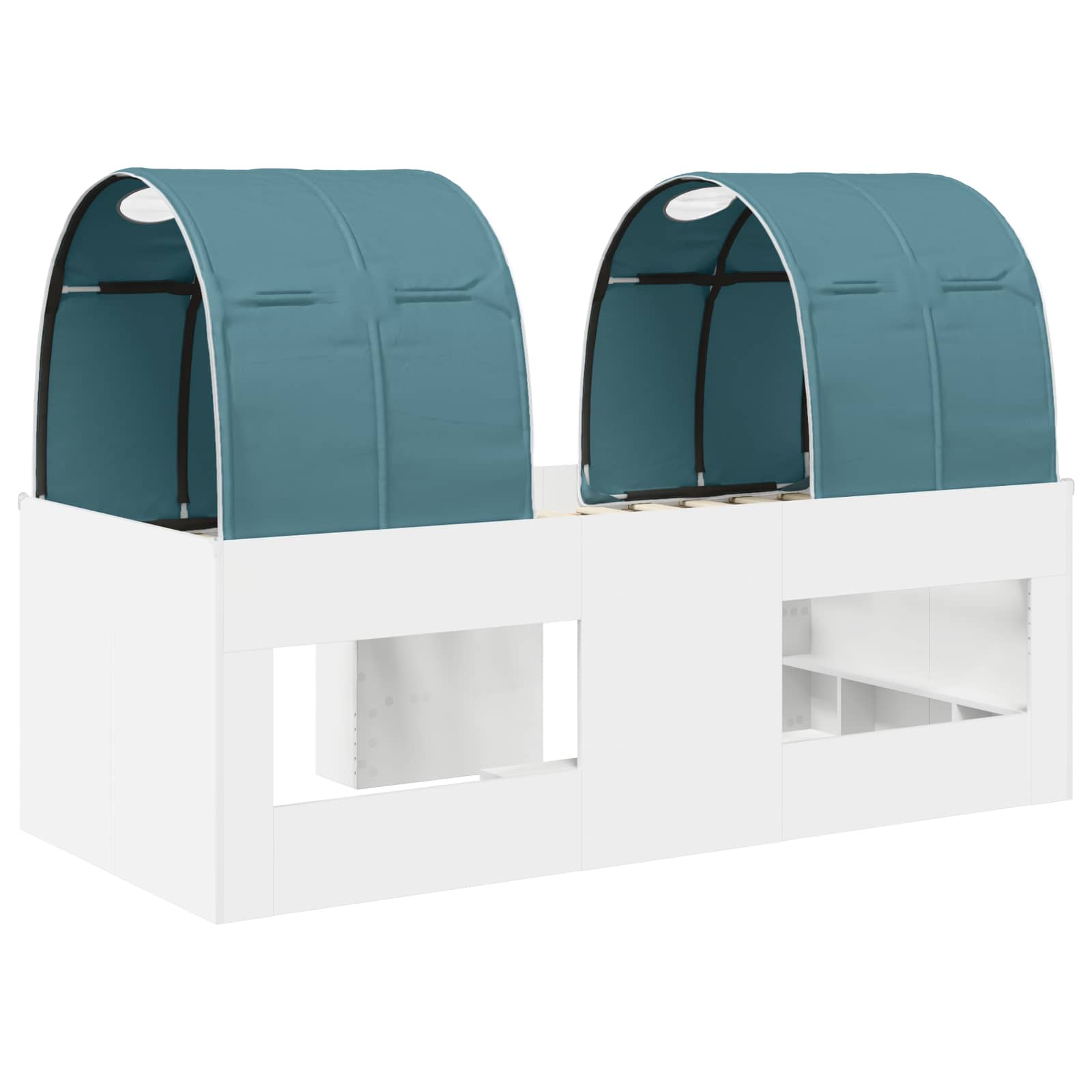 vidaXL Bed met Tunnel 4 pcs Wit en Roze Bewerkt hout